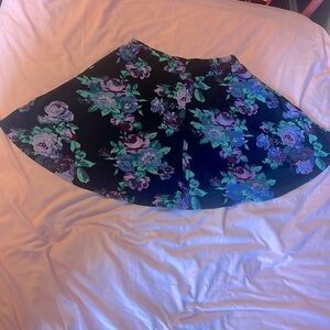 Floral Black Skirt